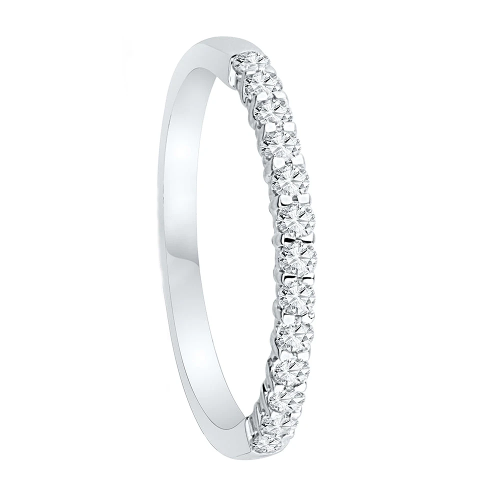 1/4 Carat Semi-Eternity Diamond Wedding Band, Silver Or Gold 4 1/4 Carat Semi-Eternity Diamond Wedding Band, Silver Or Gold - Image 2