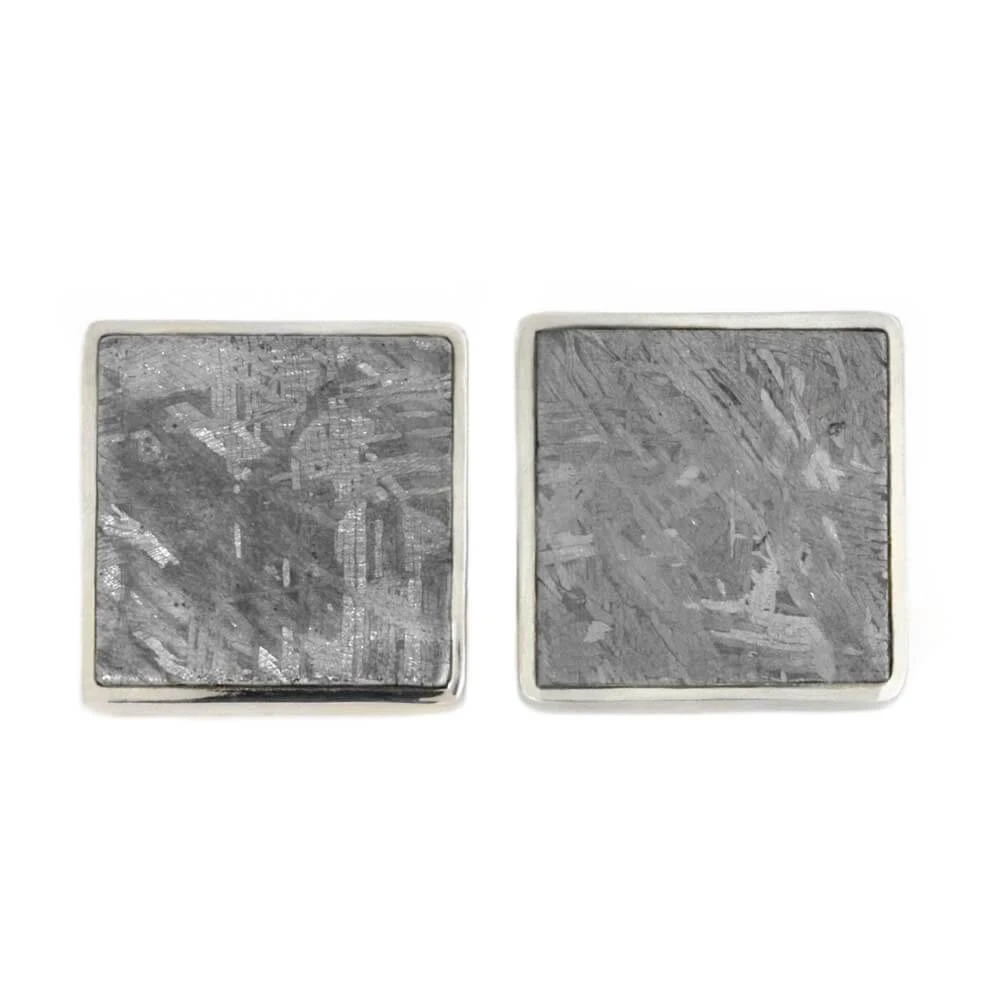 Square, Genuine Meteorite Cuff Links 5 Square, Genuine Meteorite Cuff Links - Image 3