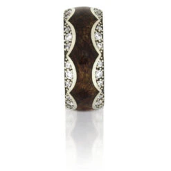 Unique Diamond Wedding Band, Gold Ring With Mesquite Burl Wood -Johan Jewelry Shop cb1b370c15facb6d1702c34daf02edad