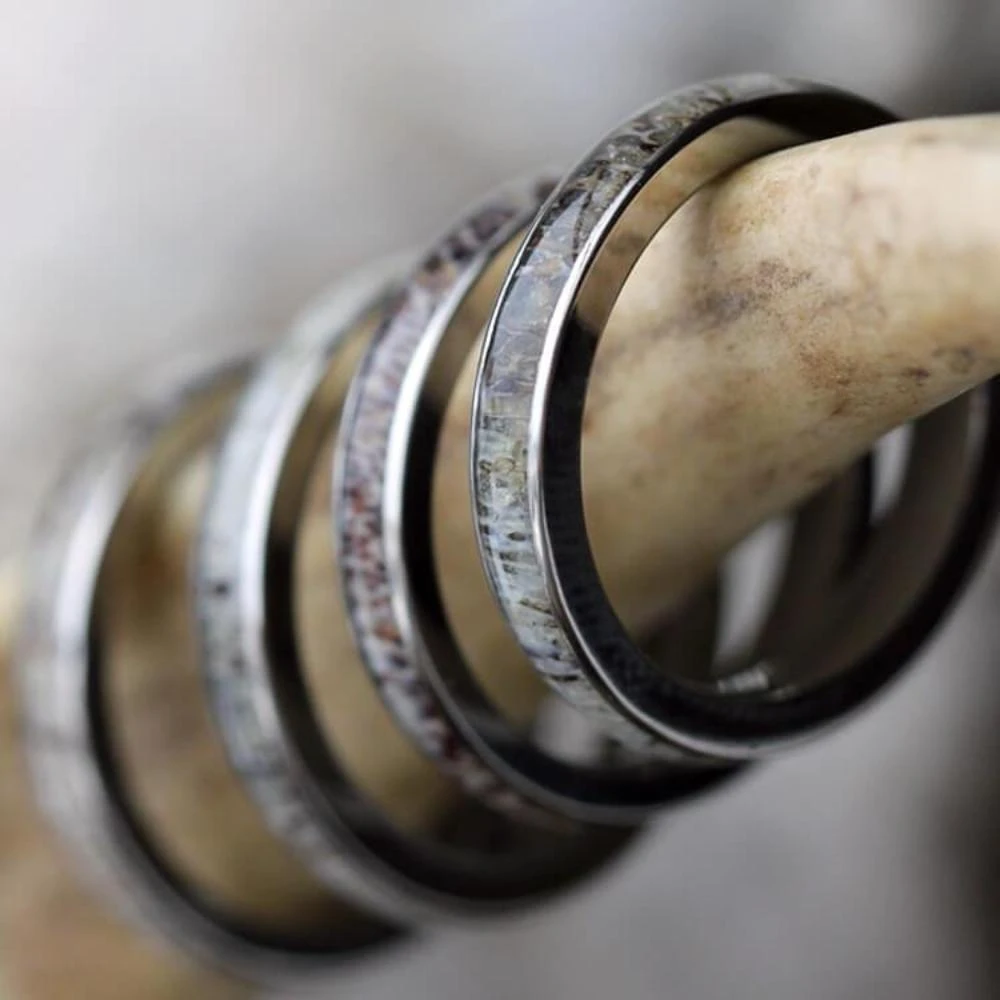 Thin Deer Antler Women's Wedding Ring 10 Thin Deer Antler Women's Wedding Ring - Image 8