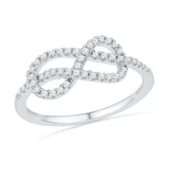Diamond Infinity Band Or Anniversary Ring, Silver Or Gold