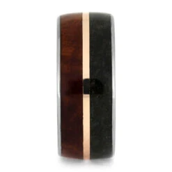 Wood And Dinosaur Bone Wedding Band With Rose Gold -Johan Jewelry Shop d574235349e8c367a0daa757ed6caf9f