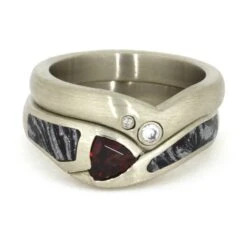 Diamond Wedding Band With Ruby Engagement Ring -Johan Jewelry Shop d59a235386b5090ad09ad0e573691de2