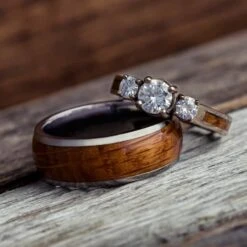 Wood Wedding Ring Set, White Gold And Titanium Rings 9 Wood Wedding Ring Set, White Gold And Titanium Rings -Johan Jewelry Shop d5e40d45c0a4ceb7783e415dd04a969b