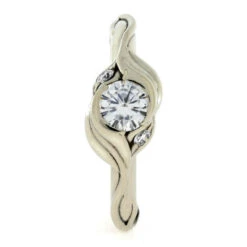 Three Stone Engagement Ring With Custom Leaf Pattern 10 Three Stone Engagement Ring With Custom Leaf Pattern -Johan Jewelry Shop d6ba7760e74e1e97707f07ad33a1467b