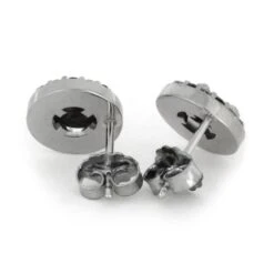 Meteorite Stud Earrings With White & Black Diamonds -Johan Jewelry Shop d8f340b9e6ca775306b7a5762d842db2