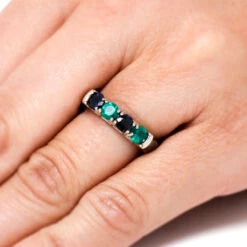 Four Stone Ring With Meteorite Inlay 13 Four Stone Ring With Meteorite Inlay -Johan Jewelry Shop db2d46369db81a306536a47125da0b5b