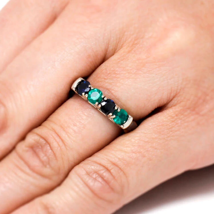 Four Stone Ring With Meteorite Inlay 8 Four Stone Ring With Meteorite Inlay - Image 6