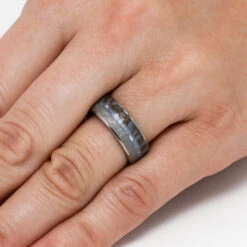 Pearl Men's Wedding Band With Dinosaur Bone & Meteorite 10 Pearl Men's Wedding Band With Dinosaur Bone & Meteorite -Johan Jewelry Shop e0ce400f407ec17b067dada57a0eda8a