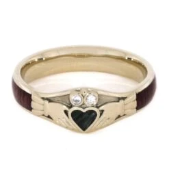 Claddagh Engagement Ring With Jade Heart, Diamonds And Wood 10 Claddagh Engagement Ring With Jade Heart, Diamonds And Wood -Johan Jewelry Shop e7ec139c656c11437bd1b6b0bed0d7b2