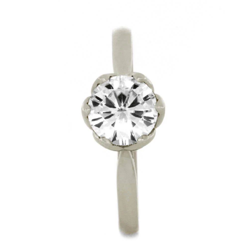 Moissanite Engagement Ring With A Flower Setting 4 Moissanite Engagement Ring With A Flower Setting - Image 2