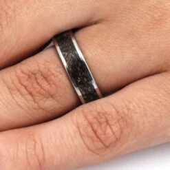 Dinosaur Bone Men's Wedding Band With Wood Inside -Johan Jewelry Shop ed41f18a89fd81e931da217d6e37abe2
