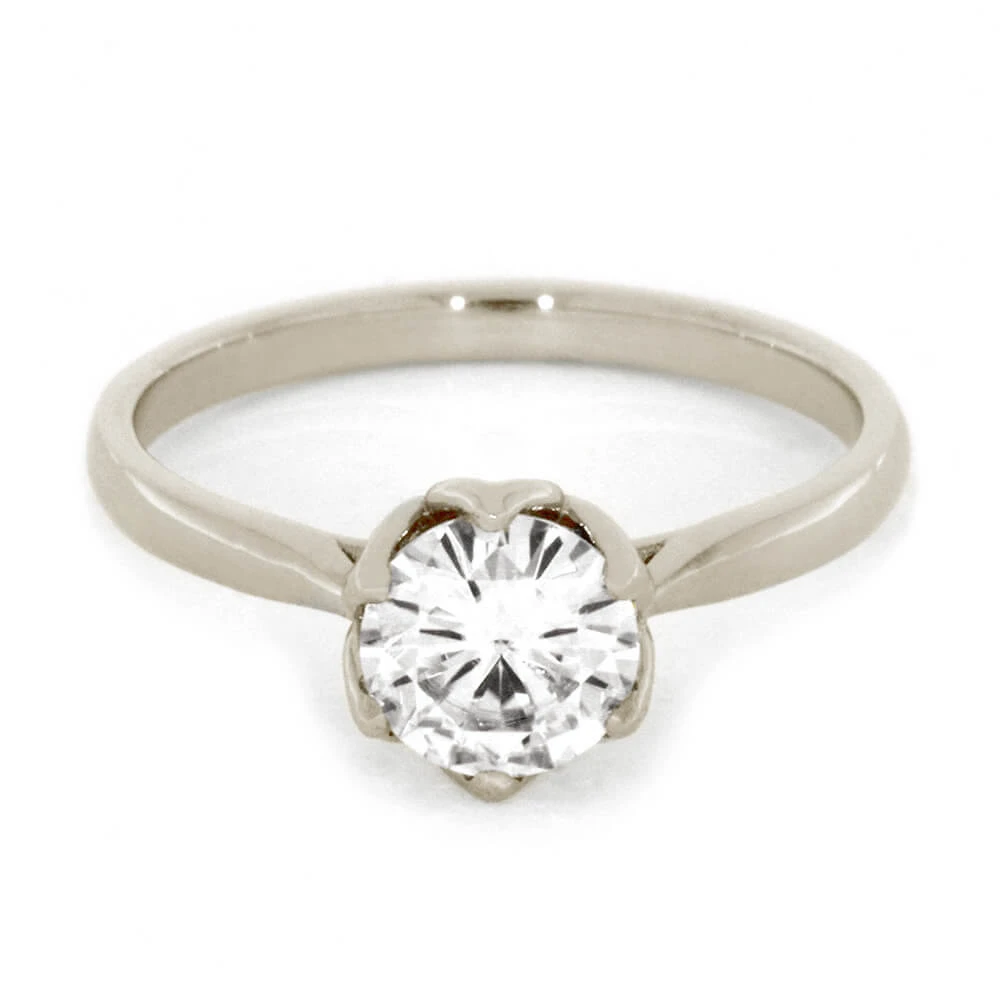 Moissanite Engagement Ring With A Flower Setting 6 Moissanite Engagement Ring With A Flower Setting - Image 4