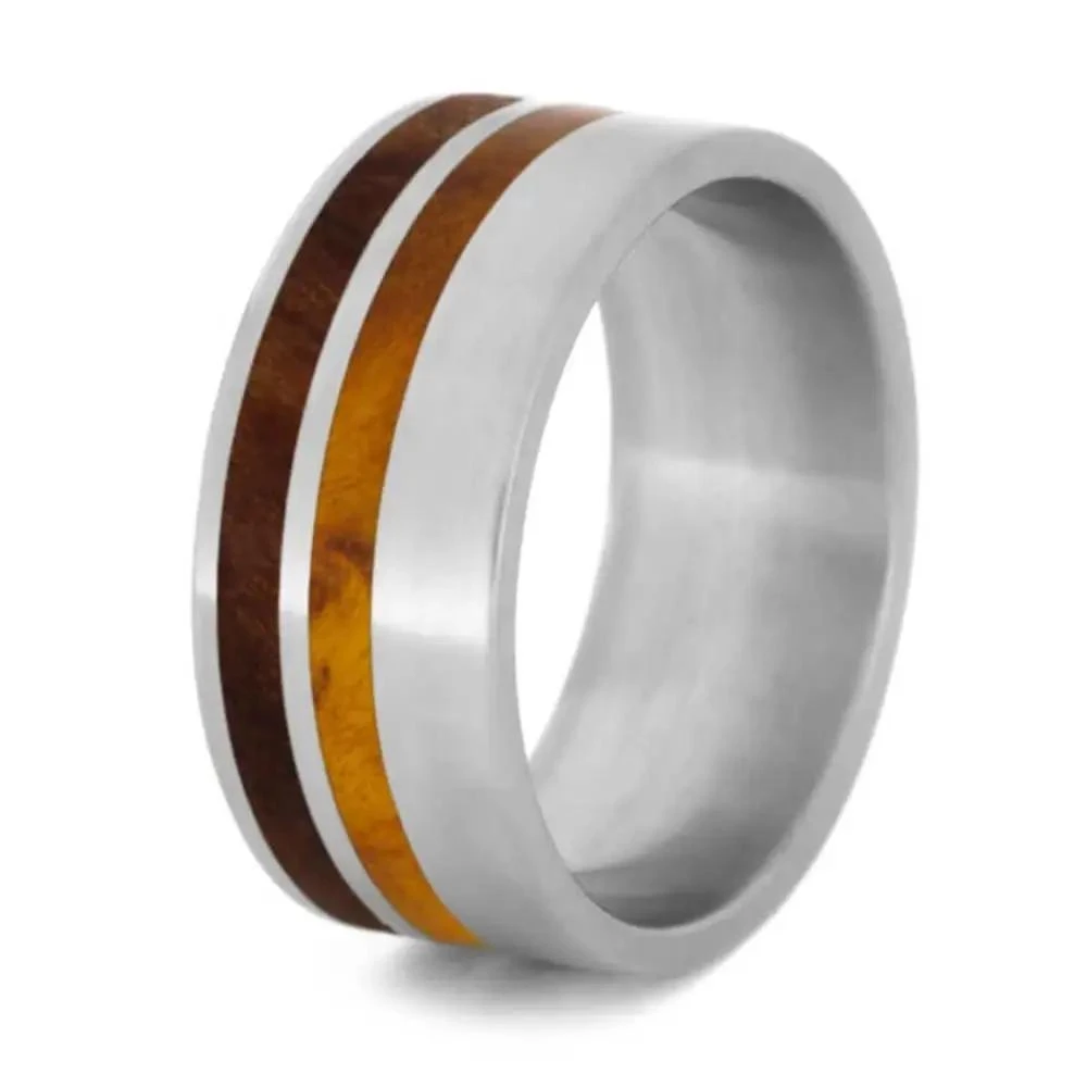 Double Wood Striped Ring With Matte Finish 6 Double Wood Striped Ring With Matte Finish - Image 4