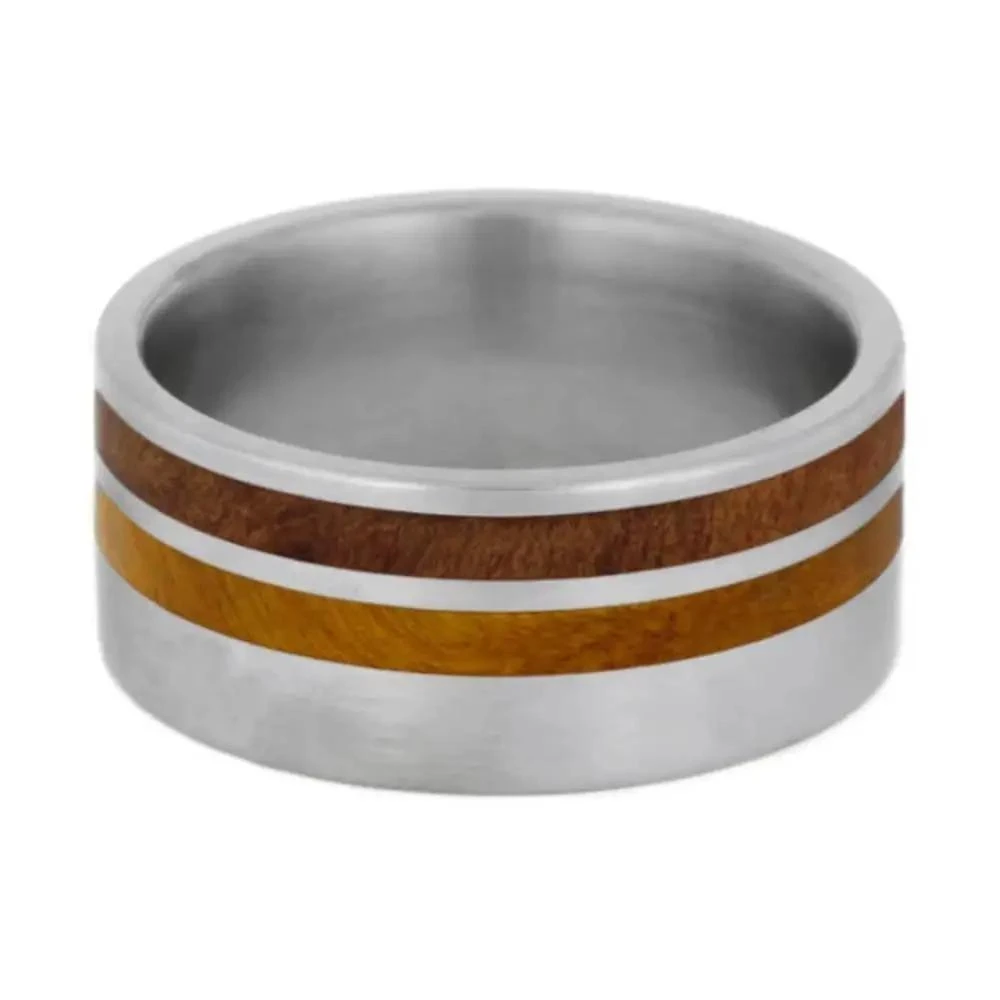 Double Wood Striped Ring With Matte Finish 7 Double Wood Striped Ring With Matte Finish - Image 5