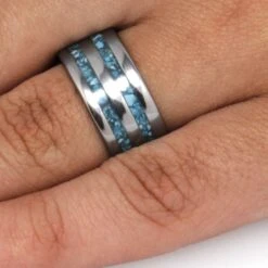 Wide Wedding Band With Two Turquoise Inlays 9 Wide Wedding Band With Two Turquoise Inlays -Johan Jewelry Shop fea3778abe9843f53a2653ad7146aa88