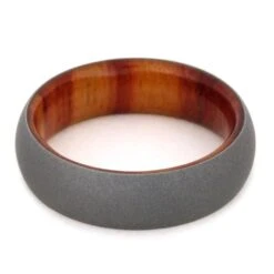 6mm Exotic Wood Ring In Sandblasted Titanium -Johan Jewelry Shop ff055ecee2588ee31eee54e729c98136