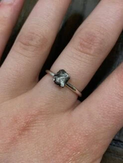 Meteorite Stone & Sterling Silver Ring -Johan Jewelry Shop image 5c4c5b56 1d45 45f9 a3ad 039b995ed8f3