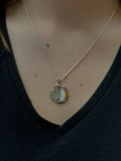 Crescent Moon Necklace With Meteorite & Moldavite -Johan Jewelry Shop image d07bfd5e d303 4efe 9bc6 250a269f5552