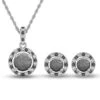Meteorite & Halo Black & White Diamond Gift Set, Earrings & Necklace 2 Meteorite & Halo Black & White Diamond Gift Set, Earrings & Necklace -Johan Jewelry Shop new1674