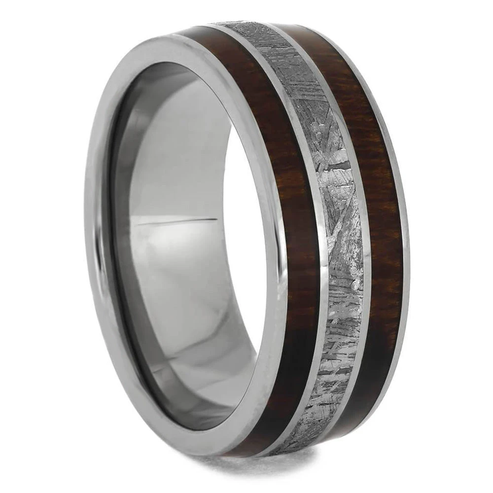 Ironwood And Meteorite Men's Wedding Band 4 Ironwood And Meteorite Men's Wedding Band - Image 2